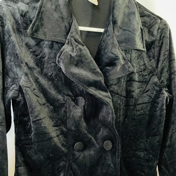 Vintage 80s Black Velvet Double-Breasted Blazer Jacket – Maggie Lawrence - Picture 9 of 14